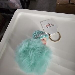 Mint Green Fluffy Baby Keychain